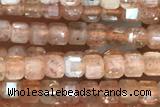 CUBE68 15 inches 2mm faceted cube sunstone gemstone beads