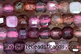 CUBE70 15 inches 2.5mm faceted cube pink spinel gemstone beads