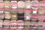 CUBE80 15 inches 3mm faceted cube morganite gemstone beads