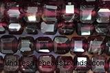 CUBE93 15 inches 3mm faceted cube red garnet gemstone beads