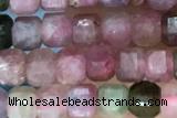 CUBE98 15 inches 3mm faceted cube tourmaline gemstone beads