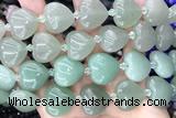 HEAR07 15 inches 20mm heart green aventurine gemstone beads