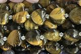 HEAR17 15 inches 20mm heart yellow tiger eye beads