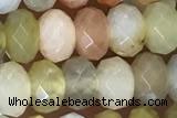 JADE01 15 inches 4*6mm faceted rondelle flower jade gemstone beads