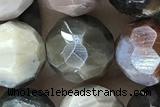 JASP02 15 inches 10mm faceted round wooden jasper gemstone beads