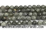 LABR11 15 inches 14mm faceted round labradorite gemstone beads