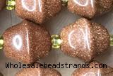 MIXE28 15 inches 9*11mm goldstone gemstone beads