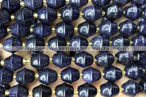 MIXE29 15 inches 9*11mm blue goldstone gemstone beads