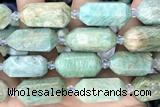 NUGG10 15 inches 12*25mm – 13*28mm faceted nuggets amazonite beads