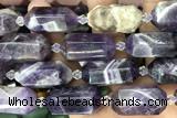 NUGG16 15 inches 12*25mm – 13*28mm faceted nuggets dogtooth amethyst beads