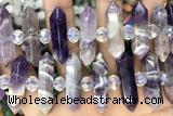 NUGG34 15 inches 8*32mm faceted nuggets dogtooth amethyst gemstone beads