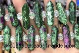 NUGG41 15 inches 8*32mm faceted nuggets Chinese ruby zoisite gemstone beads