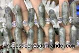 NUGG47 15 inches Top drilled 8*32mm faceted nuggets labradorite gemstone beads