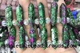 NUGG51 15 inches Top drilled 8*32mm faceted nuggets Chinese ruby zoisite gemstone beads