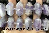 NUGG64 15 inches 12*23mm - 15*30mm faceted nuggets dogtooth amethyst gemstone beads