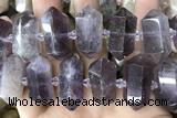 NUGG72 15 inches 12*23mm - 15*30mm faceted nuggets amethyst gemstone beads