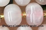 PUMP03 15 inches 9*12mm pumpkin rose quartz beads