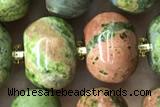 PUMP06 15 inches 9*12mm pumpkin unakite gemstone beads