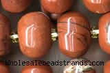 PUMP08 15 inches 9*12mm pumpkin red jasper beads