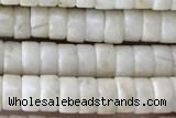 ROND05 15 inches 2*4mm heishi white fossil jasper beads