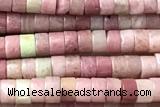 ROND117 15 inches 2*3mm heishi pink wooden jasper beads