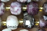 ROND140 15 inches 6*8mm faceted rondelle tourmaline gemstone beads