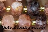 ROND143 15 inches 6*8mm faceted rondelle red quartz gemstone beads