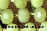 ROND146 15 inches 6*8mm faceted rondelle Korea jade gemstone beads