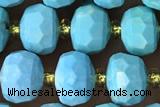 ROND147 15 inches 6*8mm faceted rondelle turquoise gemstone beads