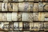 ROND36 15 inches 2*4mm heishi picture jasper gemstone beads