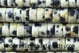 ROND76 15 inches 2*4mm heishi dalmatian jasper gemstone beads