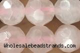 ROSE01 15 inches 8mm faceted round rose quartz gemstone beads