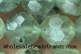 RUTI02 15 inches 10mm faceted round green rutilated quartz beads