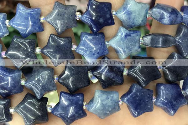 STAR09 15 inches 16mm star blue aventurine gemstone beads