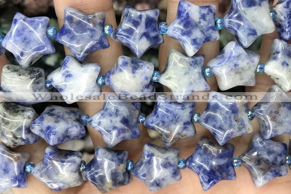 STAR17 15 inches 16mm star blue spot stone gemstone beads