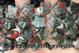 STAR18 15 inches 16mm star blood jasper beads