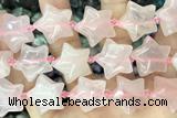 STAR31 15 inches 20mm star rose quartz gemstone beads