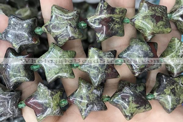 STAR37 15 inches 20mm star dragon blood jasper beads