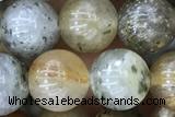 SUNS02 15 inches 8mm round silver sunstone gemstone beads