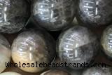 SUNS06 15 inches 8mm round black sunstone gemstone beads