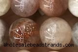 SUNS12 15 inches 9mm round golden sunstone gemstone beads