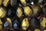 TIGE24 15 inches 4*6mm faceted rondelle yellow  tiger eye beads