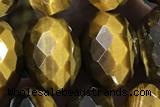 TIGE27 15 inches 8*12mm faceted rondelle yellow  tiger eye beads