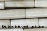 TUBE05 15 inches 4*13mm tube white fossil jasper gemstone beads