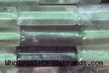 TUBE08 15 inches 4*13mm tube fluorite gemstone beads