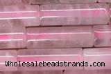 TUBE13 15 inches 4*13mm tube rose quartz gemstone beads