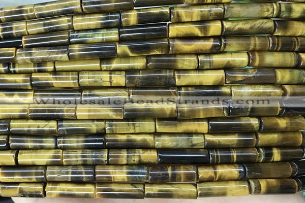 TUBE27 15 inches 4*13mm tube yellow tiger eye gemstone beads