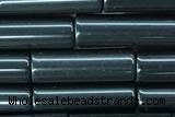 TUBE41 15 inches 4*13mm tube black stone gemstone beads