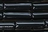 TUBE42 15 inches 4*13mm tube black agate gemstone beads