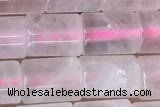 TUBE46 15 inches 6*8mm tube rose quartz gemstone beads